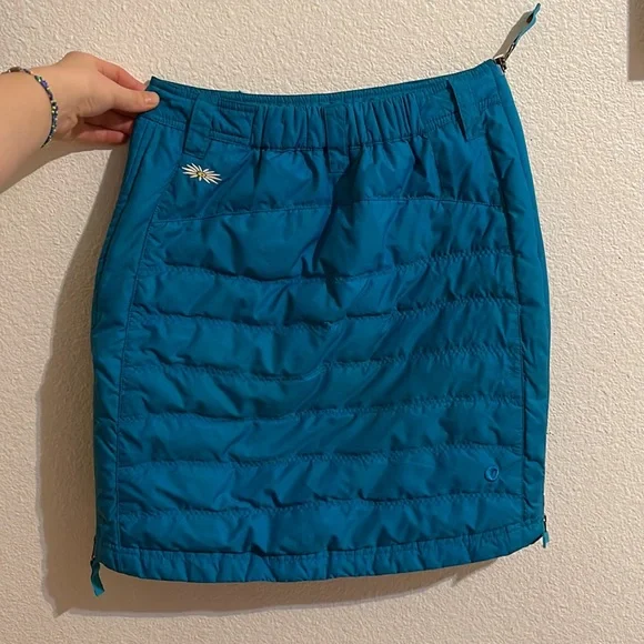SKHOOP XS blue Scandinavian insulated down Winter skirt - Picture 4 of 8